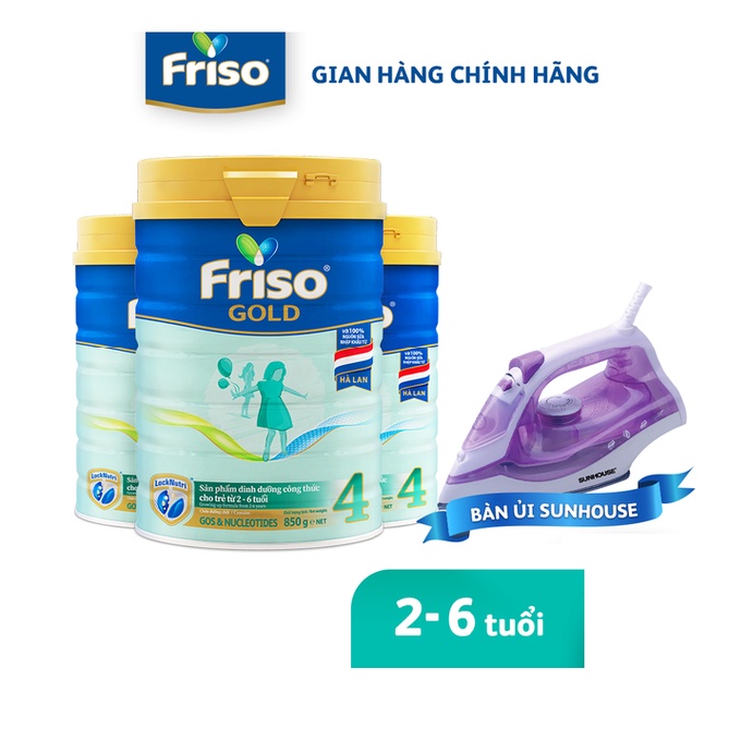 Combo 3 Lon Sữa Bột Friso Gold 4 850g/lon
