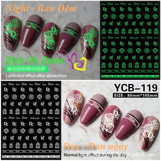 Sticker dán móng dạ quang