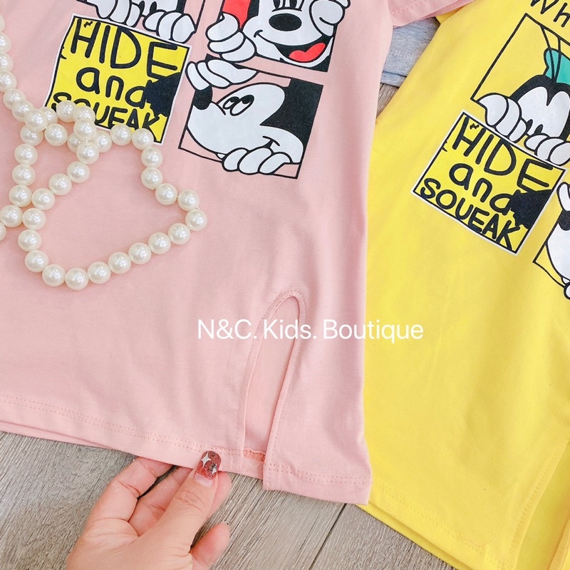 Váy mickey xẻ tà cho bé gái 10-20kg