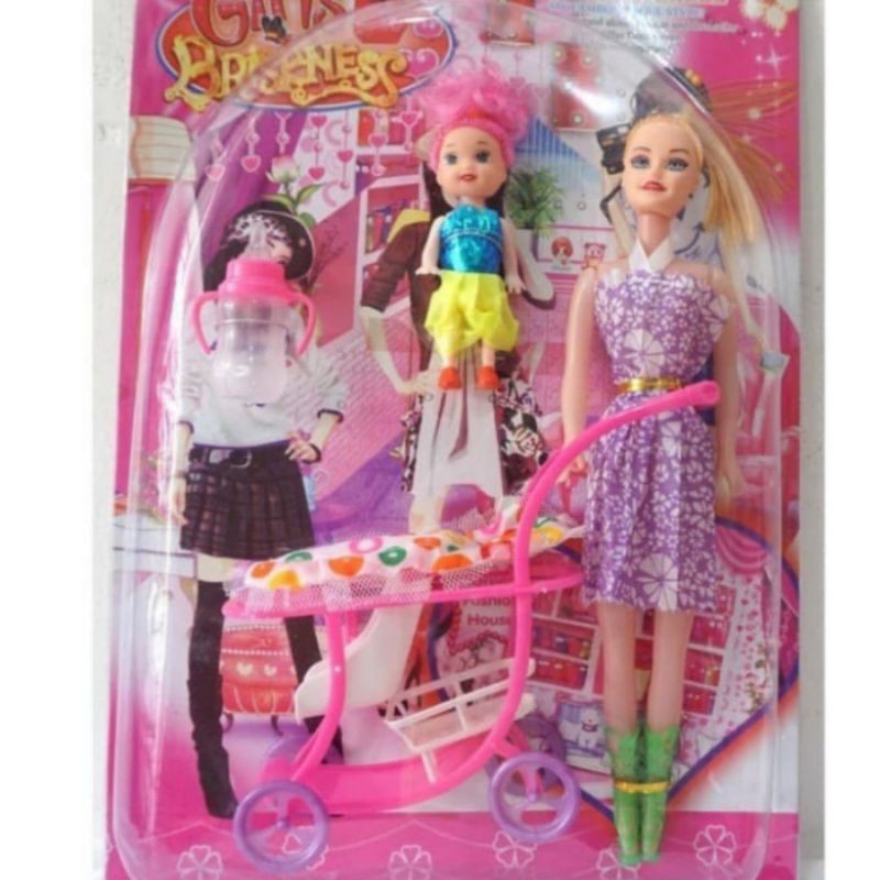 Xe Đẩy Em Bé Đồ Chơi Cho Búp Bê Barbie