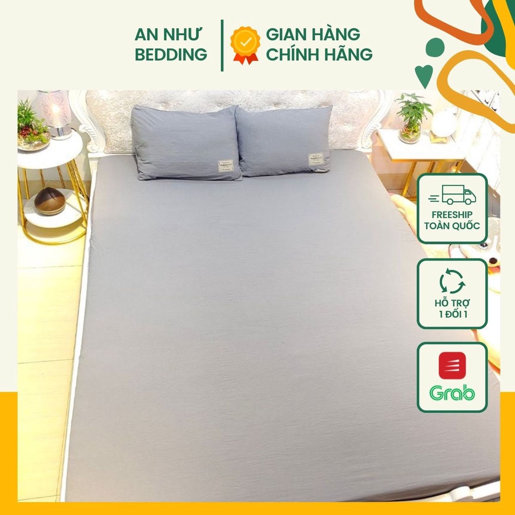 Bộ ga giường 💖m6/m8/2m💖 ga gối cotton đũi, ga trải giường + 2 vỏ gối nằm An Như Bedding