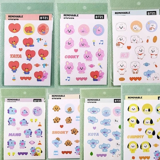 Kpop BTS BT21 Miếng dán hoạt hình dễ thương hộp kéo chống thấm nước pegatinas cho xe máy và ô tô graffiti nhãn dán CHIMMY COOKY KOYA MANG RJ SHOOKY TATA