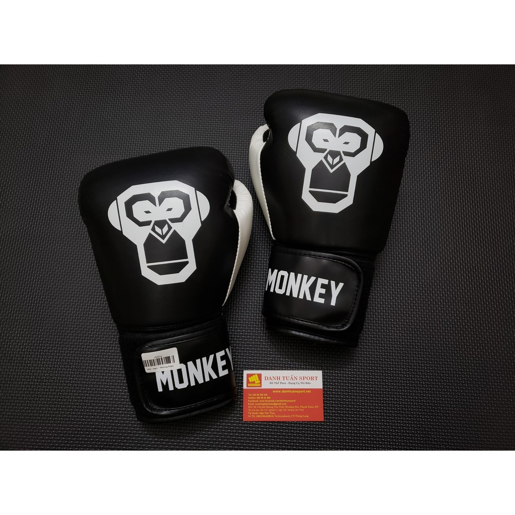 [Hình Monkey Trẻ Trung] Găng Tay Boxing, Bao Tay Đấm Bốc Monkey chất da đẹp, phom chuẩn, In hình cực Cute