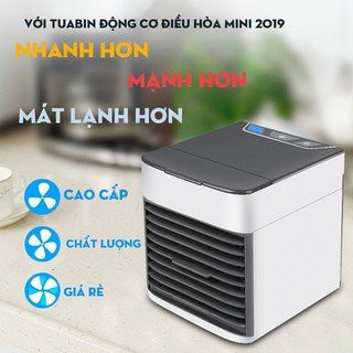 Quạt điều hòa mini hơi nước giá rẻ để bàn siêu mát có khay đựng nước và đá mẫu mới 2021 QDH21