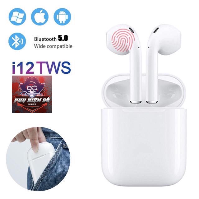 Tai Nghe Bluetooth i12 5.0 Cảm Ứng Cực Nhạy Tăng Chỉnh Âm Lượng 1 Đổi 1 Trong 30 Ngày - PKSMART - PHỤ KIỆN SỐ 9999