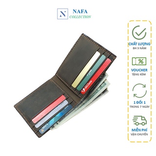 Ví nam ngang handmade da bò cao cấp NAFA WS226 đường may tinh tế, chắc chắn