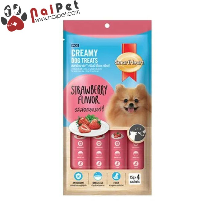 Bánh Thưởng Dạng Kem Cho Chó Gói 4 Thanh Creamy Dog Treats Smartheart 60g