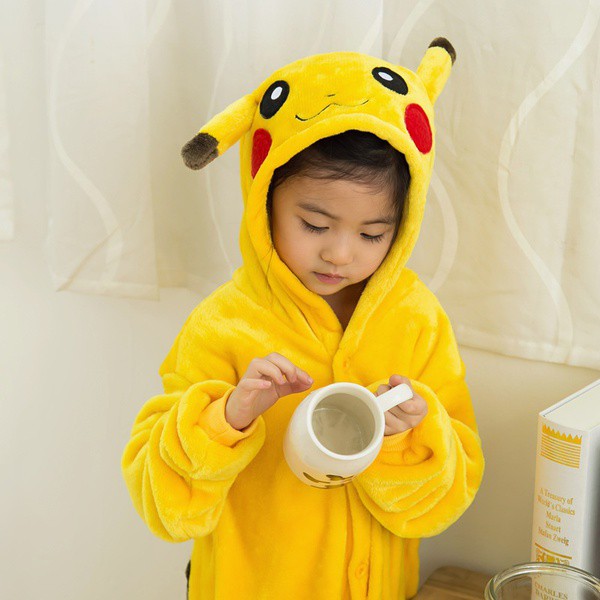 Bộ Đồ Ngủ Liền Cosplay Pikachu Cho Bé Trai Và Bé Gái