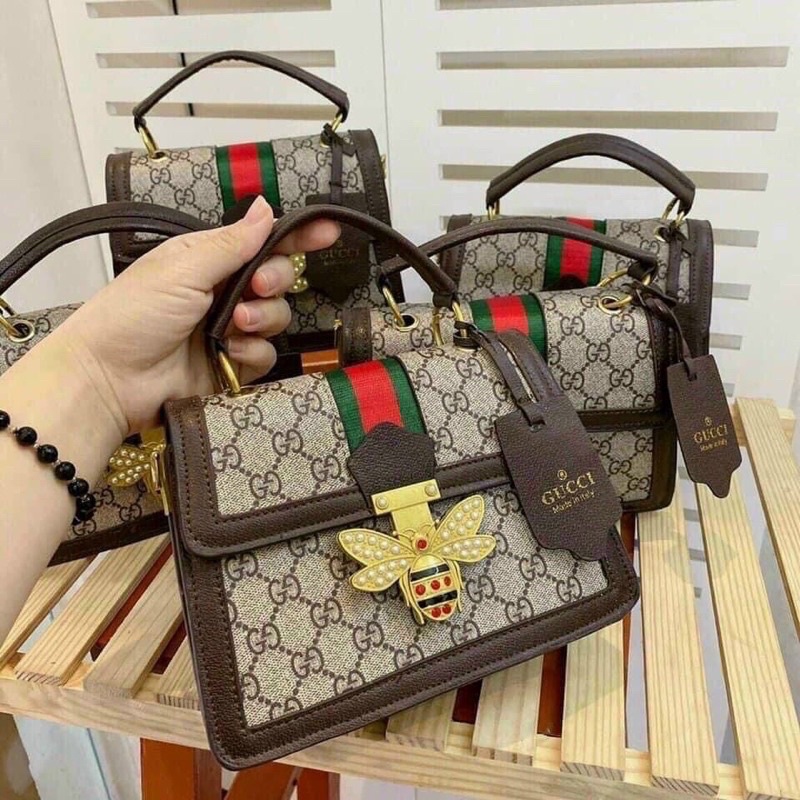 Túi Xách Nữ Khoá Ong, Túi Đeo Chéo Đeo Vai Hoạ Tiết G.C