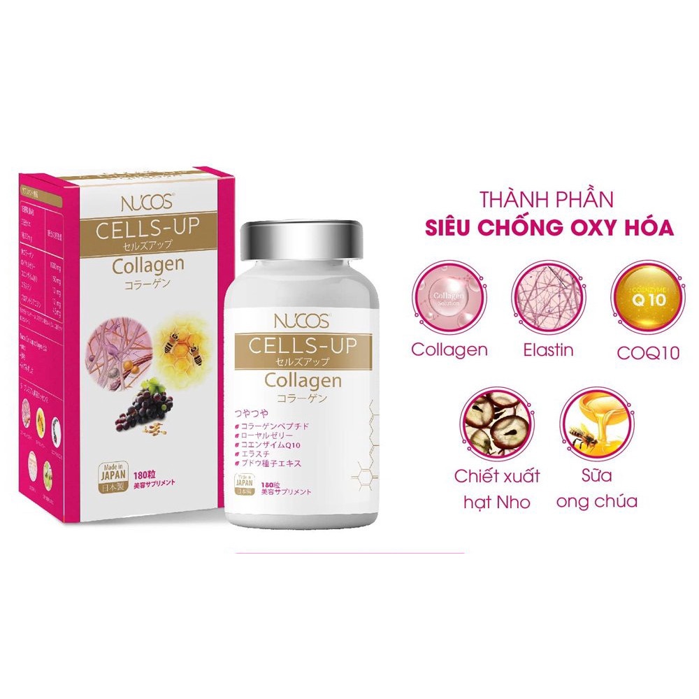 Collagen đẹp da chống lão hoá Nucos cells up 180 viên