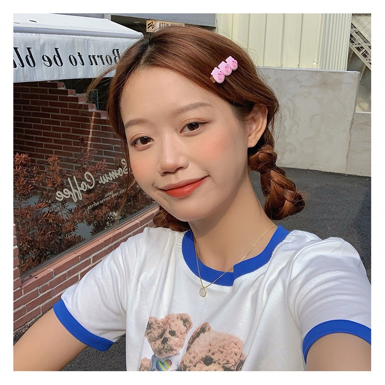 Kẹp tóc hình chú heo dễ thương phong cách Hàn Quốc