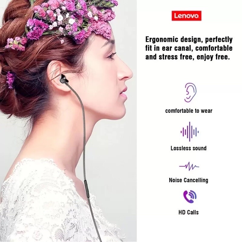Tai nghe dây có mic Lenovo HF140/XF06 jack 3,5 Dùng Cho Máy Tính Điện Thoại Laptop