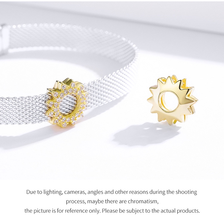 Mặt dây chuyền Bamoer  vàng hình dạng hoa hướng dương xinh xắn sang trọng