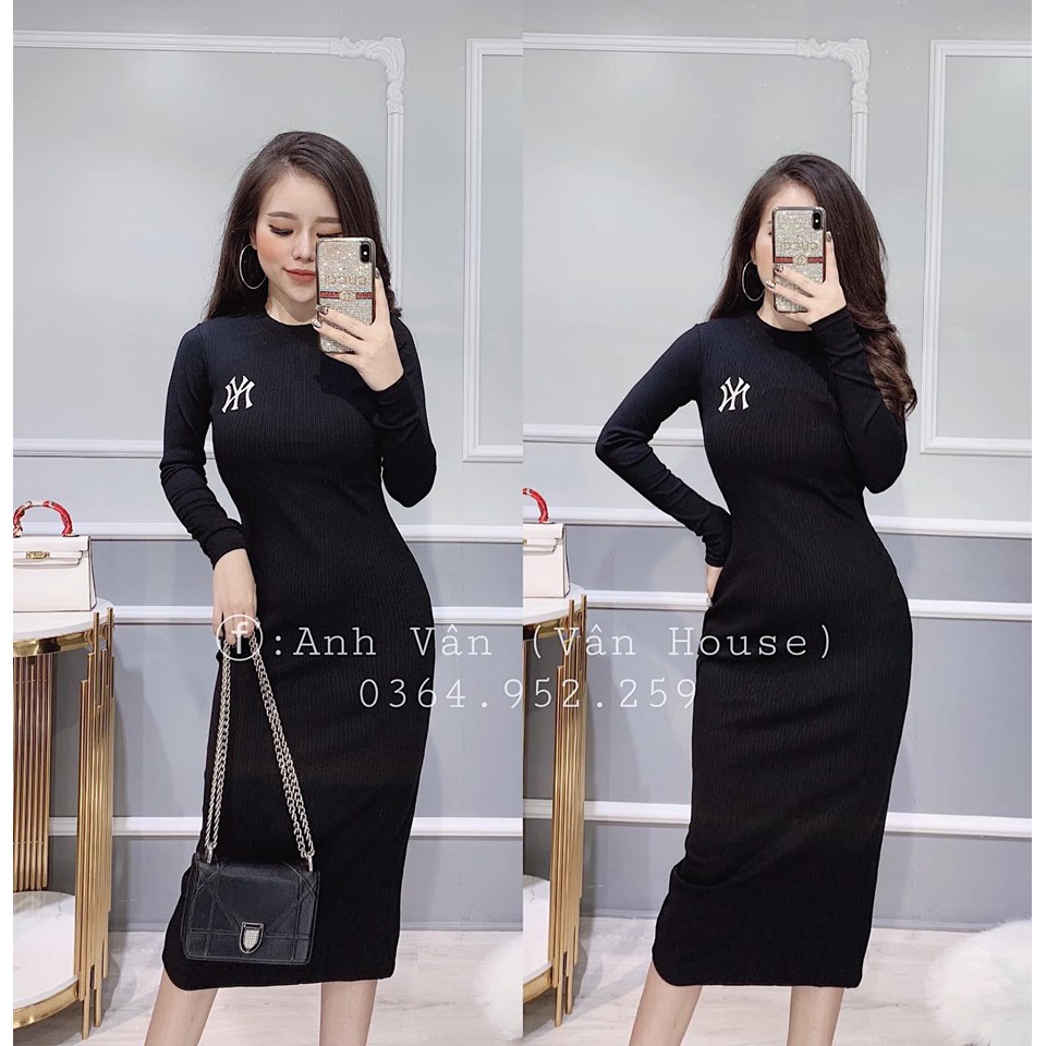Nhập WAPCK12 giảm 30k đơn từ 150k - VÁY BODY THUN TĂM DÀI TAY THÊU NY | BigBuy360 - bigbuy360.vn