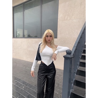 Set katy top và quần dài da vân trơn