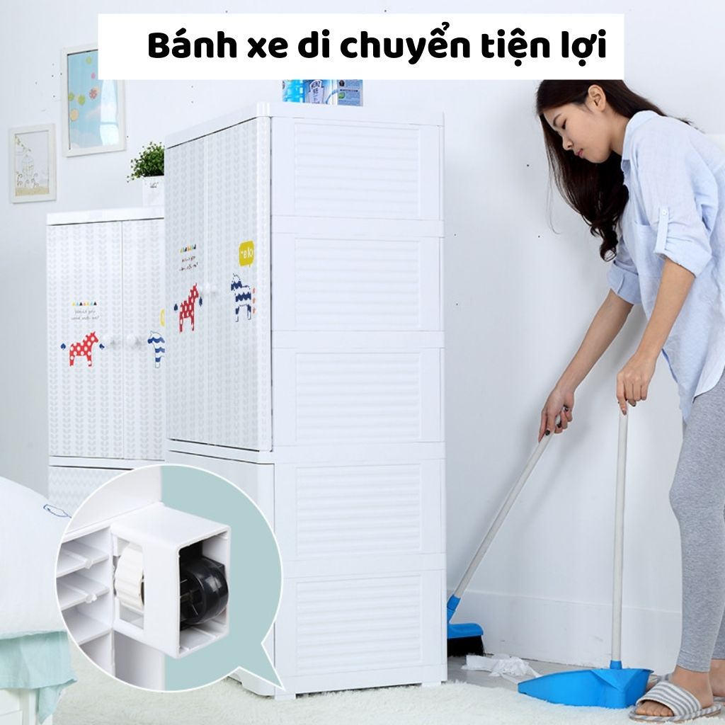 Tủ Nhựa Để Quần Áo Cho Bé Zozon , Tủ Đựng Đồ Chơi , Mỹ Phẩm Mini Cho Em Bé , Trẻ Em, Sơ Sinh 3,4,5,tầng Có Bánh Xe Khóa