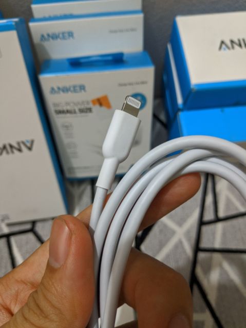 Cáp sạc nhanh PD Anker Powerline II USB-C to Lightning 0.9m A8632 - 1.8m A8633 xách tay USA cho Apple Iphone Ipad