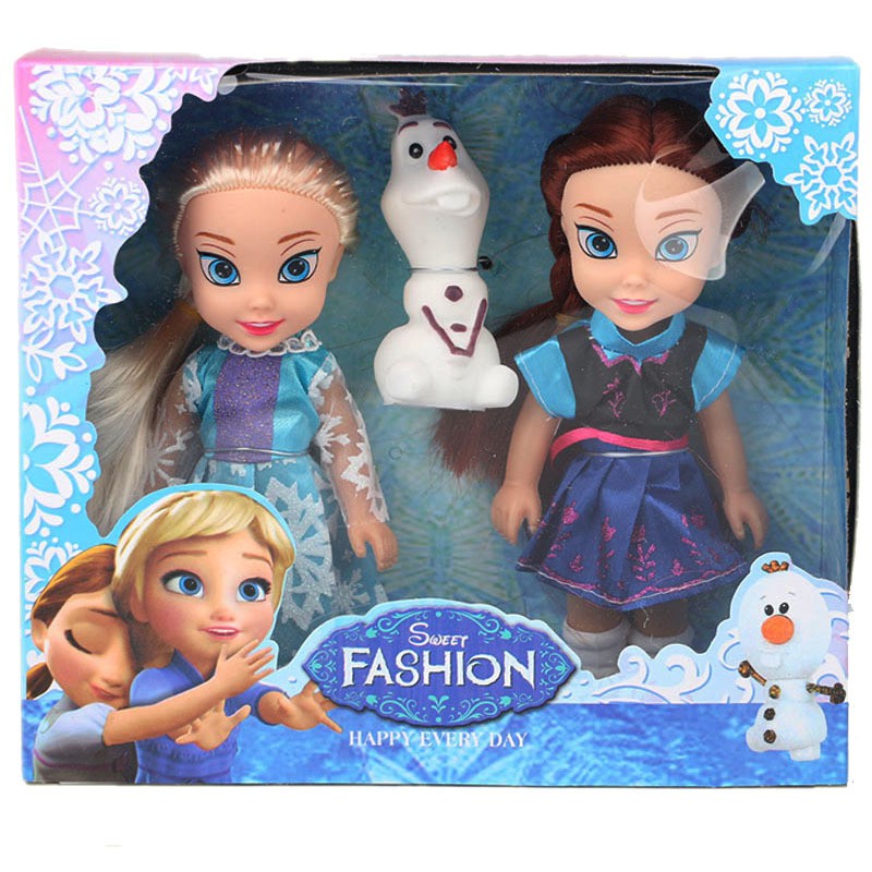 2 Búp bê đồ chơi nhân vật Anna và Elsa trong phim hoạt hình Frozen