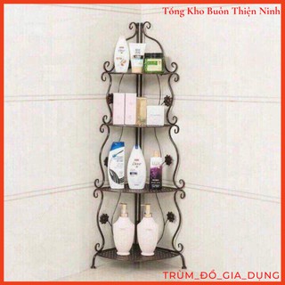 Kệ góc sắt đa năng 4 tầng hoa văn