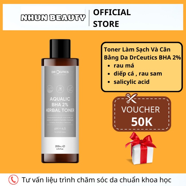 Toner Làm Sạch Và Cân Bằng Da DrCeutics BHA 2% (Nhun)