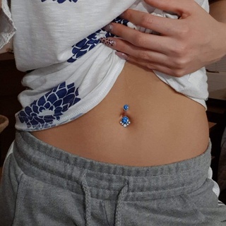 Khuyên Rốn Chất Liệu Titan Đính Đá Opal Màu Trắng Cam Cho Nữ