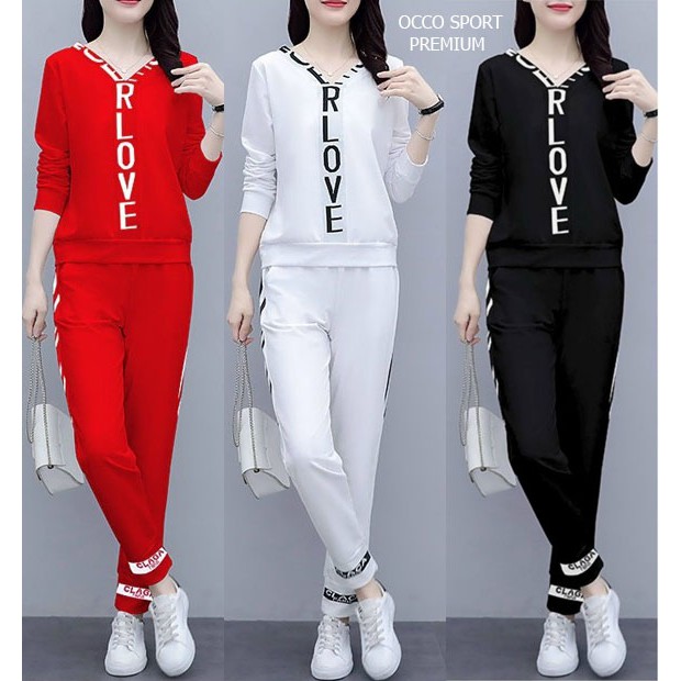 Bộ đồ nữ thể thao cotton cổ V TT496_HÀNG XUẤT NHẬT-HÀN