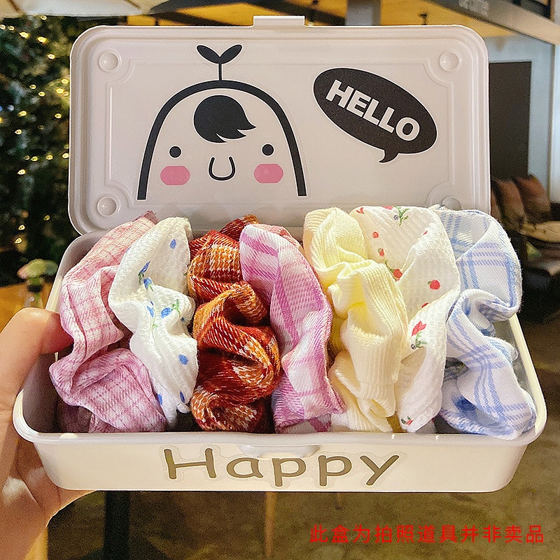 Dây Buộc Tóc Kẻ Sọc Caro Cỡ Lớn Phong Cách Hàn Quốc Dễ Thương Cho Nữ