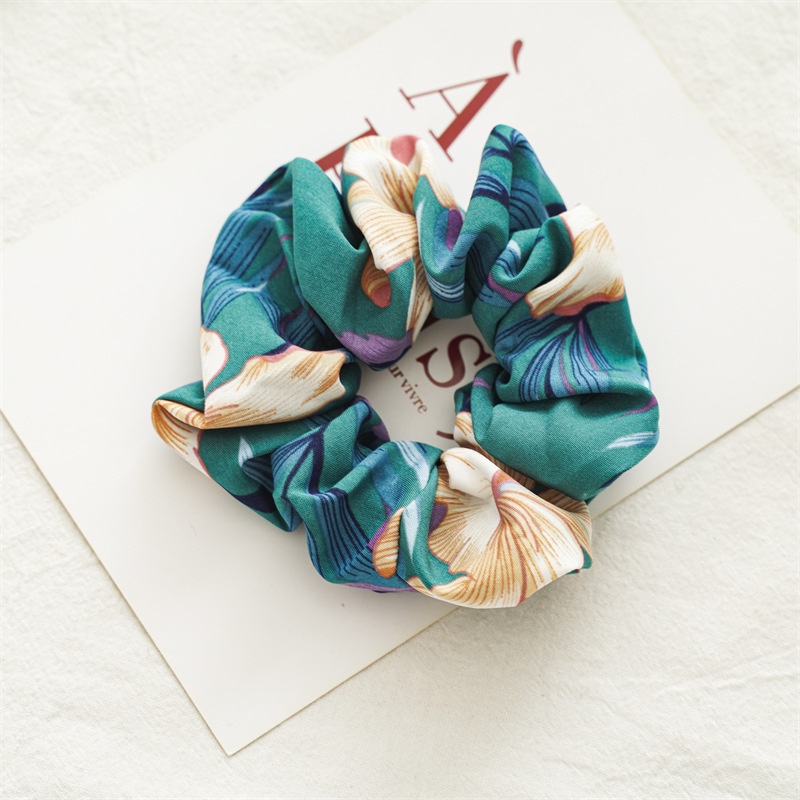 Dây Buộc Tóc Họa Tiết Hoa Nhiều Màu Sắc Phong Cách Retro Thời Trang Cho Nữ