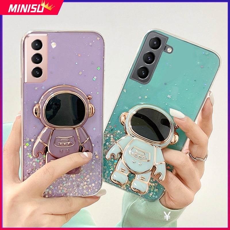 Ốp Điện Thoại Có Giá Đỡ Hình Phi Hành Gia 3D Lấp Lánh Cho Samsung Galaxy Note 20 20Ultra 10 10Plus 10Lite 9 8