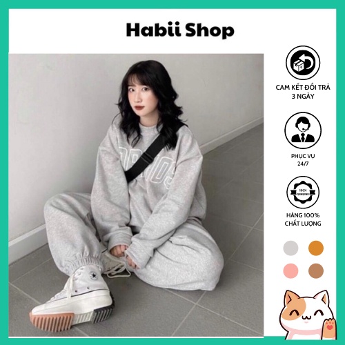 Bộ nỉ nữ COSMOS - Set đồ thể thao nữ HABII SE06
