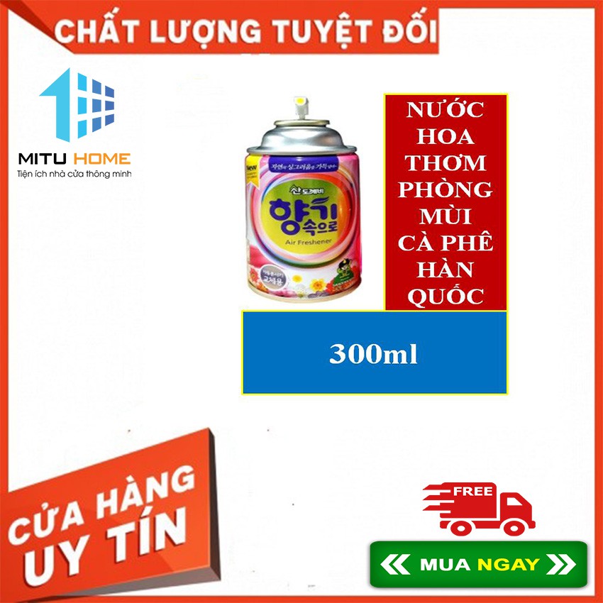 Nước hoa xịt Phòng Sandokkaebi Hàn Quốc 300ml Hương cafe - MITUHOME - dùng lắp trong máy xịt nước hoa tự động