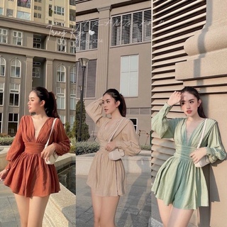 Jum đũi xòe tay dài cổ tim đính nút ngọc kawaii store