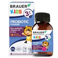 Bột men vi sinh Brauer Kids Probiotic Powder dành cho trẻ trên 3 tuổi giúp trẻ tăng sức đề kháng