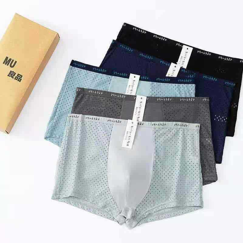 Combo 4 quần sịp đùi nam thông hơi, quần sịp lưới xuất nhật