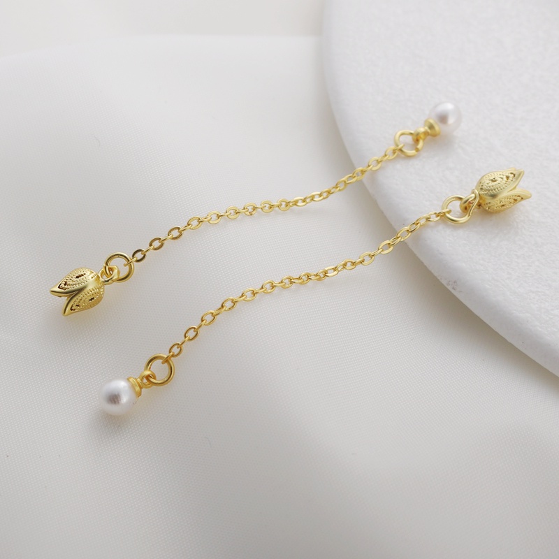 Khuyên Tai Ngắn Xỏ Hạt Method Màu Vàng Đồng Hình Cá Chép Làm Trang Sức Thủ Công