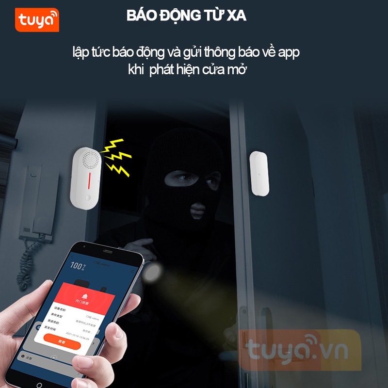 Cảm Biến Má Từ Báo Động Mở Cửa Có Loa Wifi Tuya SHP-MA8v2