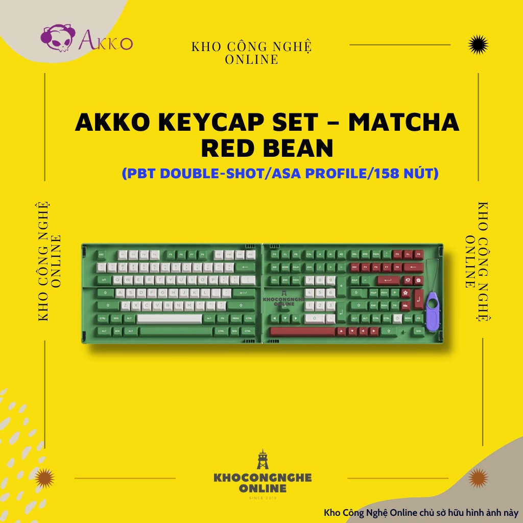 AKKO Keycap set – Matcha Red Bean (PBT Double-Shot/ASA profile/158 nút)