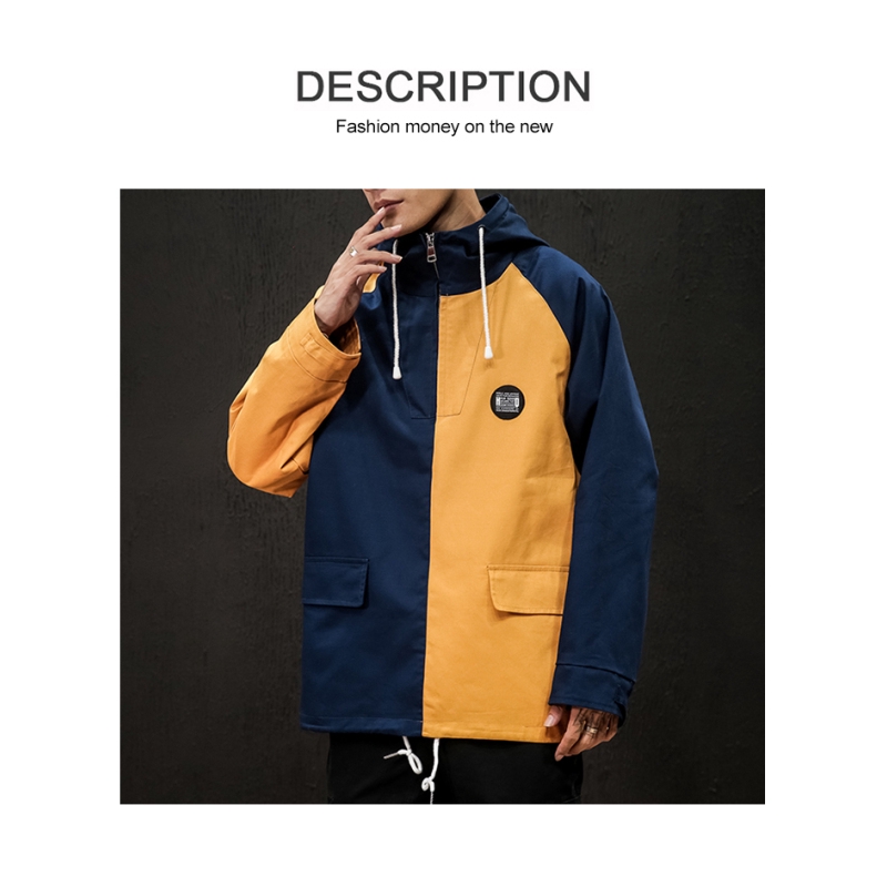  tooling loose coat jacket spring student campus hooded matching color fashion 2020