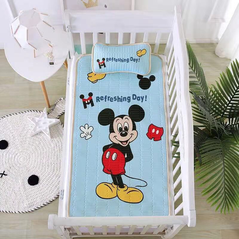 [10 mẫu]Chiếu Điều Hòa Cao Su Non in Hoạt Hình 3D Tặng Kèm Gối Hạt cho Bé kT: 120x60cm 3 lớp