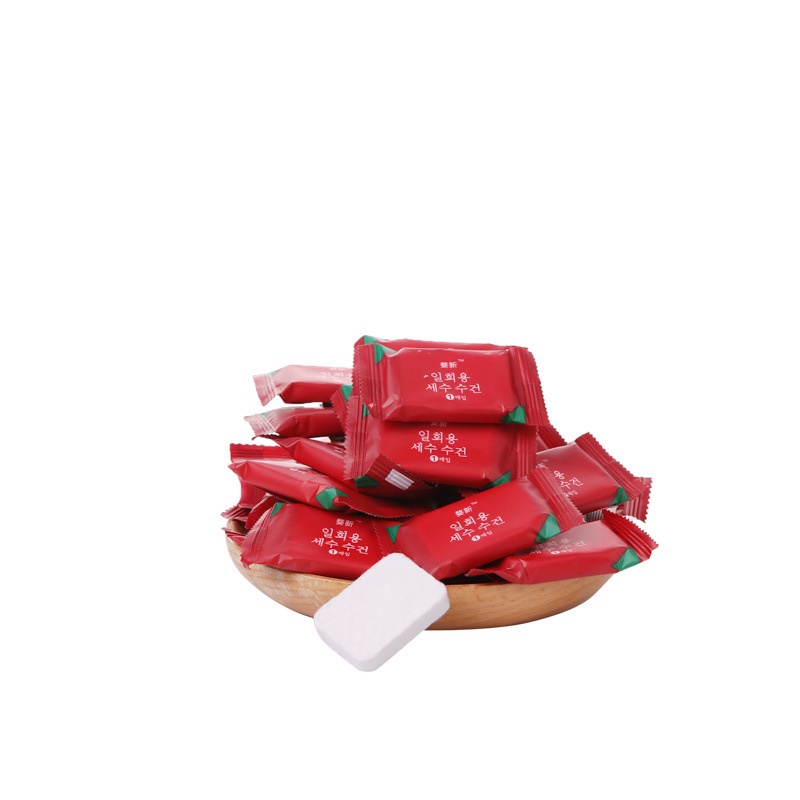 Khăn Nén Viên Kẹo Hình Vuông, Khăn Giấy Dạng Nén Bằng Cotton Dùng Một Lần