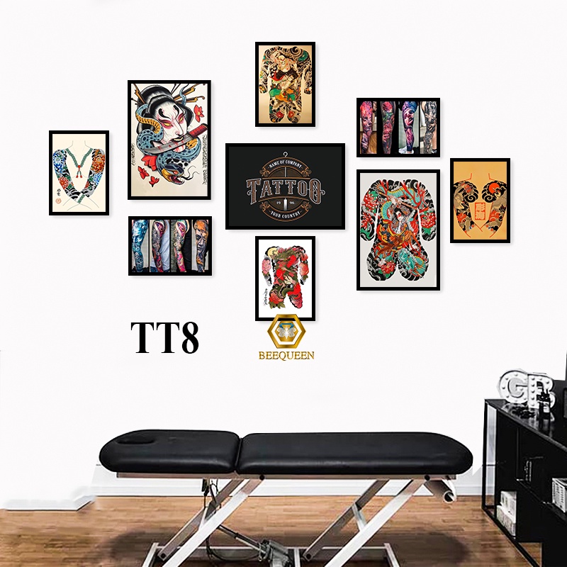 Album 20 Bộ Khung Tranh Xăm - Tranh Tattoo Trang Trí Tiệm Xăm Tattoo Như Hình