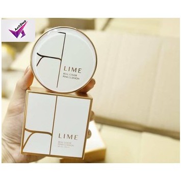 PHẤN NƯỚC LIME REAL COVER PINK CUSHION SPF50+ PA+++ (LIME V COLLAGEN) | BigBuy360 - bigbuy360.vn