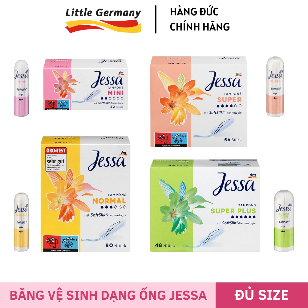 Tampon Jessa - Băng vệ sinh dạng ống - Đủ mọi size - Hàng nội địa Đức