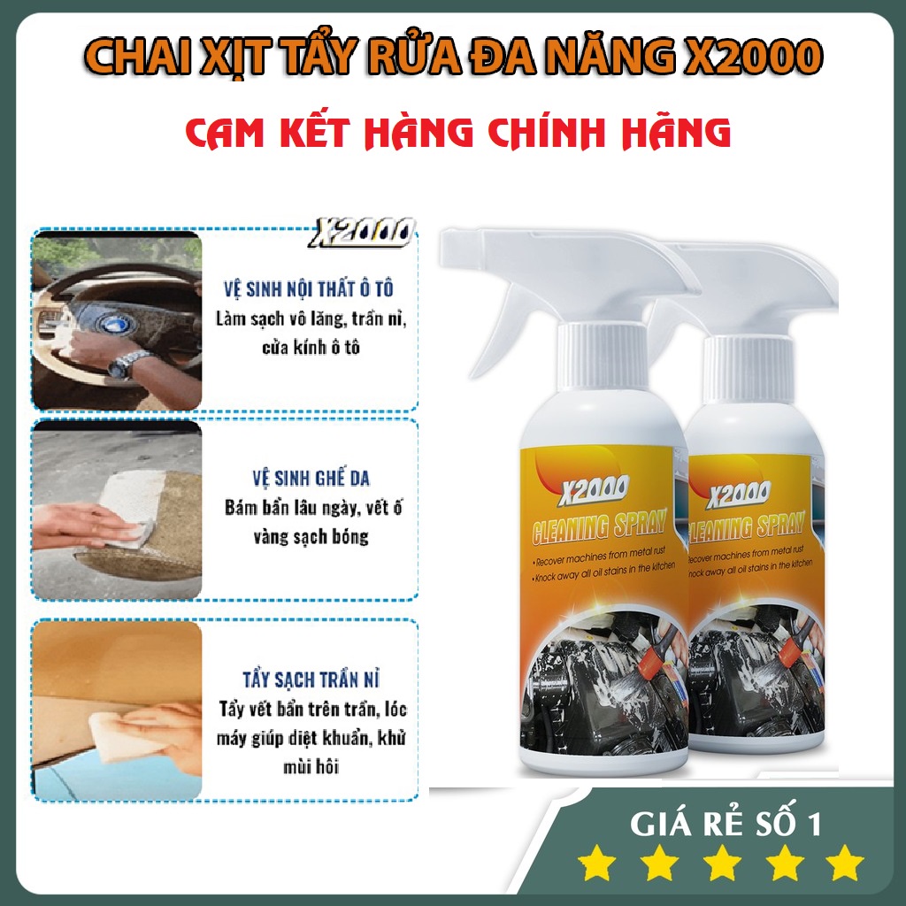 CHAI XỊT XRUST X2000 TẨY RỬA NHÀ BẾP ĐA NĂNG SIÊU SẠCH, ĐÁNH BAY VẾT BẨN LÂU NGÀY TRÊN MỌI VẬT LIỆU