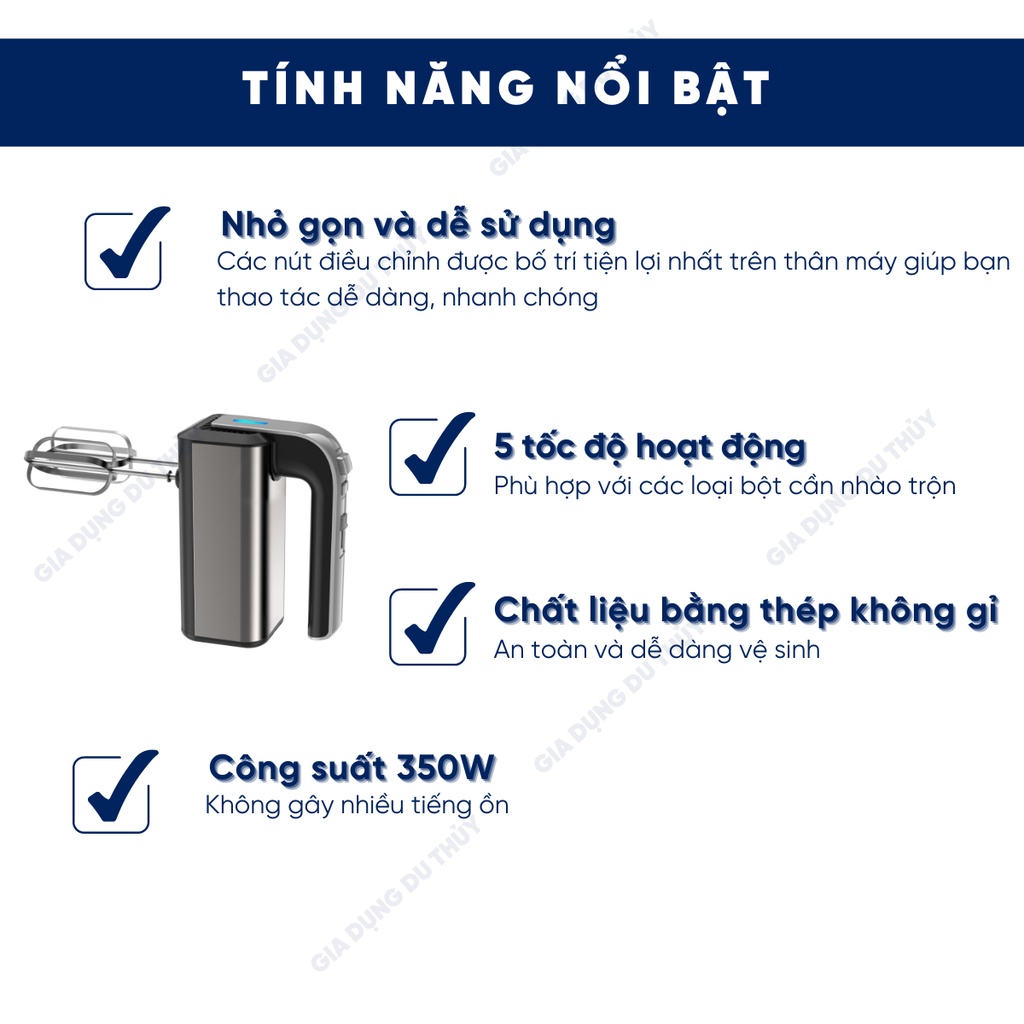 Máy đánh trứng Goldsun GHM4640 5 tốc độ hoạt động của tổng kho gia dụng du thủy