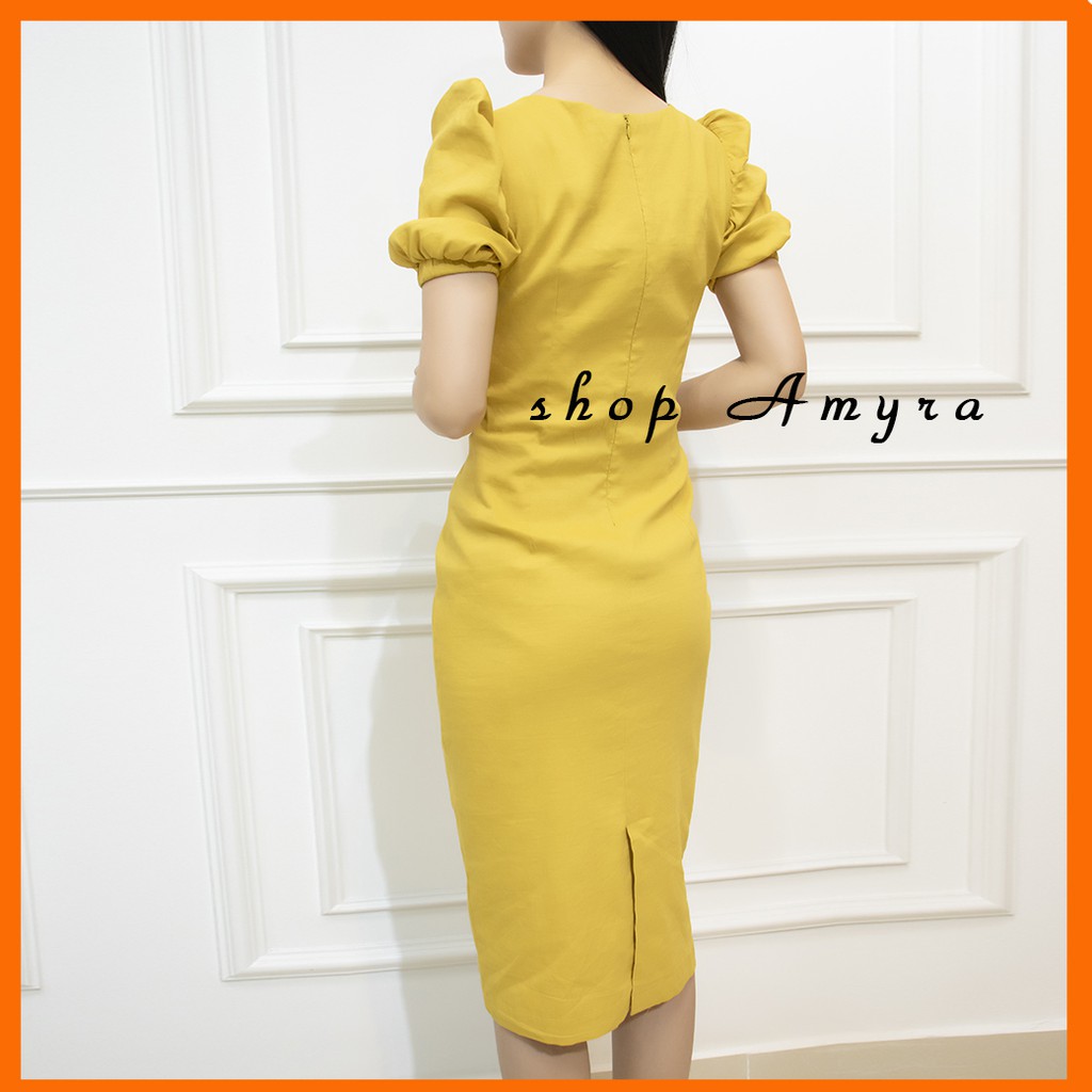 [Mã WAMT1505 giảm 10K đơn 0K] Đầm body dự tiệc 💖 FREESHIP 💖 xẻ tà - Váy trắng body vải linen - AMYRA DA01 | BigBuy360 - bigbuy360.vn