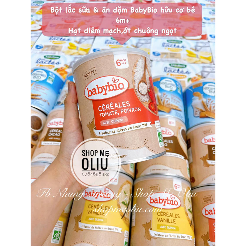 Bột lắc sữa và ăn dặm 2in1 Babybio hữu cơ