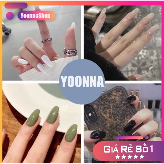 (TẶNG KEO DÁN) Bộ 24 Móng Tay Giả Dài Siêu Hot Chống Nước Nhiều Màu Siêu Hot CHS