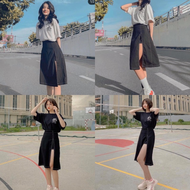 Chân váy Hyon Skirt hack chân siêu dài - dáng váy suông dễ mix sau lưng phối chun co giãn kèm ảnh thật | BigBuy360 - bigbuy360.vn