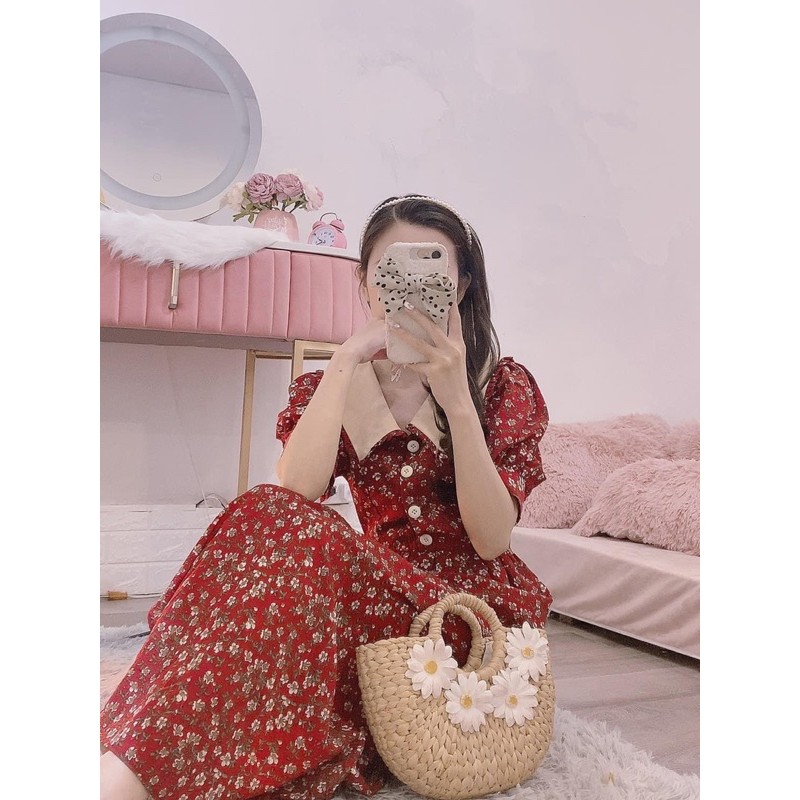 [Mã WASTMAY giảm 15% tối đa 30K đơn 150K] BÁN SỈ VÁY HOA NHÍ PHỐI CỔ BẺ BÈO 3 MÀU CHO NỮ | BigBuy360 - bigbuy360.vn